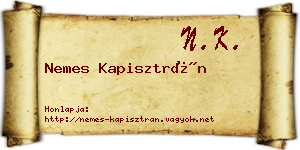 Nemes Kapisztrán névjegykártya