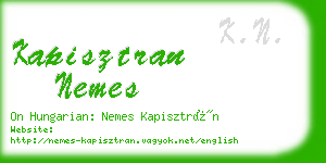 kapisztran nemes business card